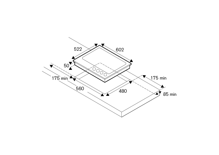 60 cm Gas hob with wok | Bertazzoni